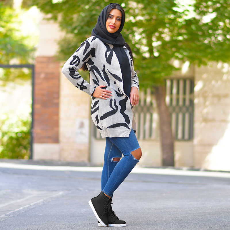 مانتو بافت دخترانه مدل AZIN