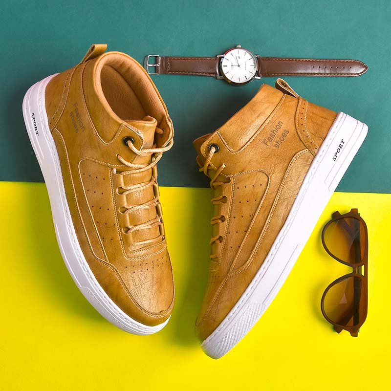 کفش ساقدارمردانه عسلی مدلNicolo