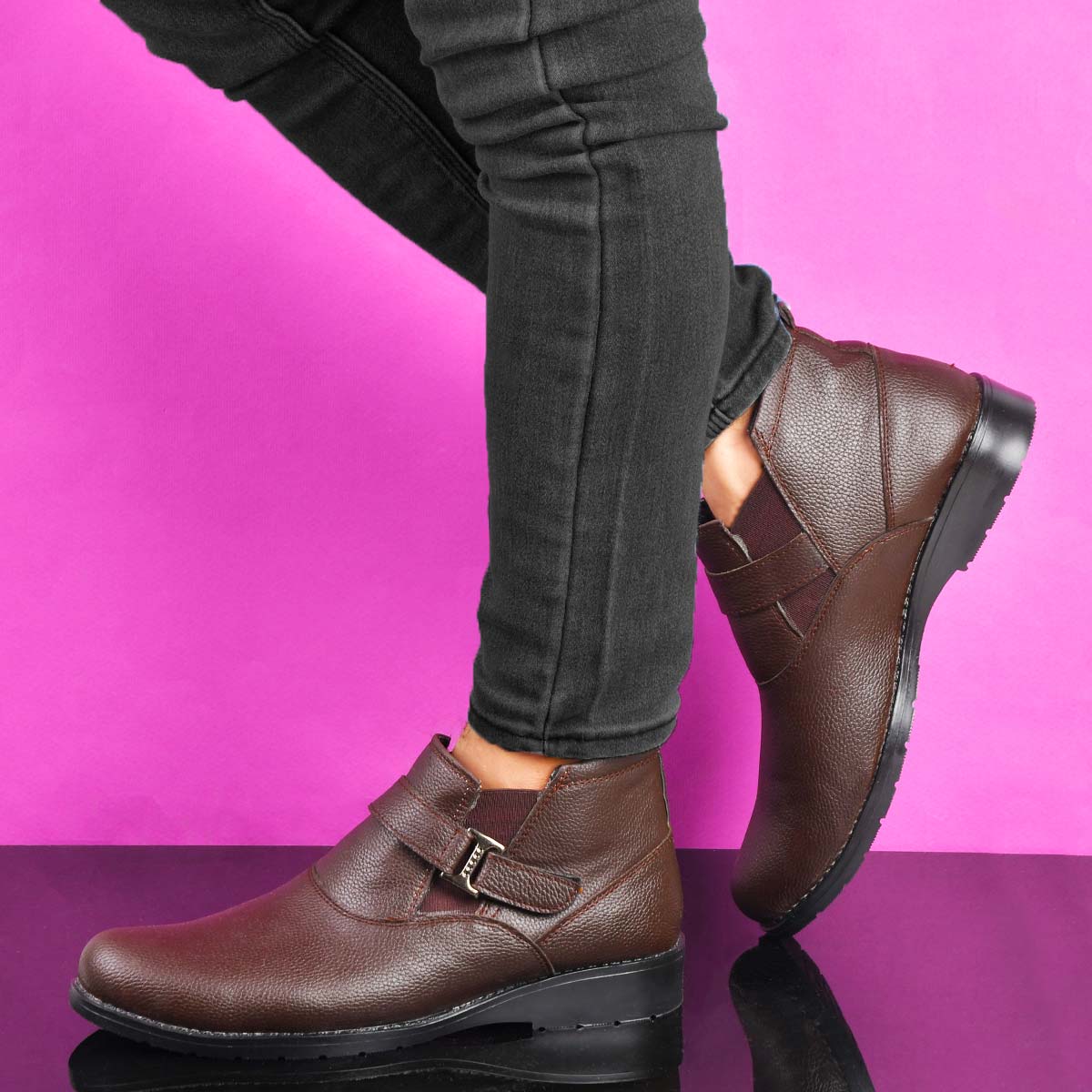 نیم بوت چرم مردانه مدل aryamehr