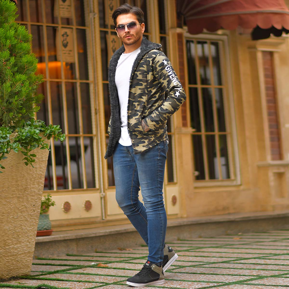 هودی مردانه چیرکی لبه خزدار مدل Datam