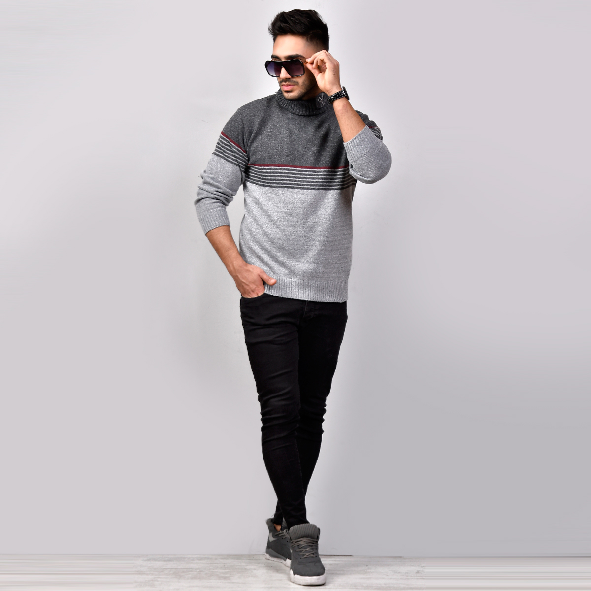 پلیور بافت یقه اسکی مردانه مدل Armin