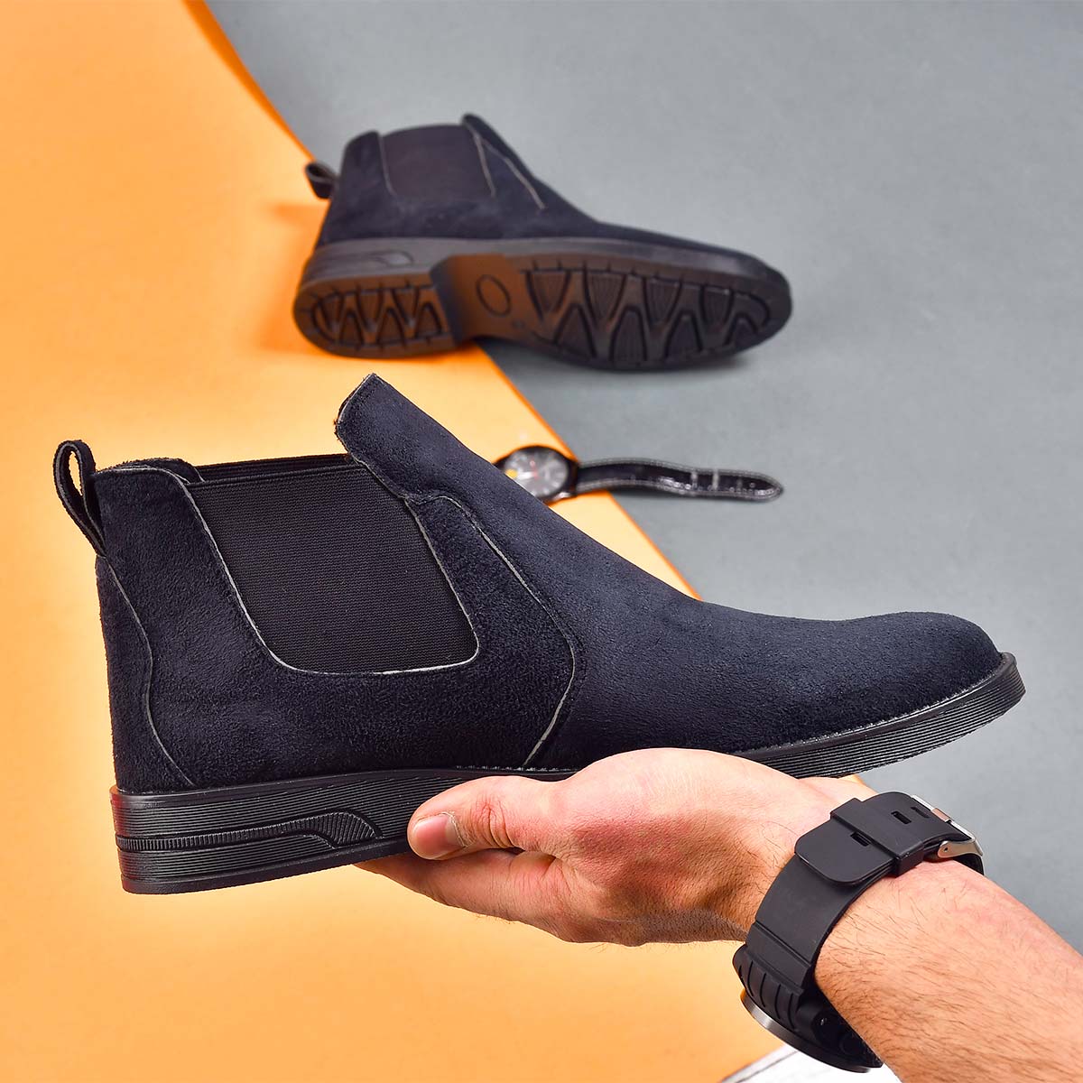 کفش ساقدار مشکی مردانه مدل Alvand