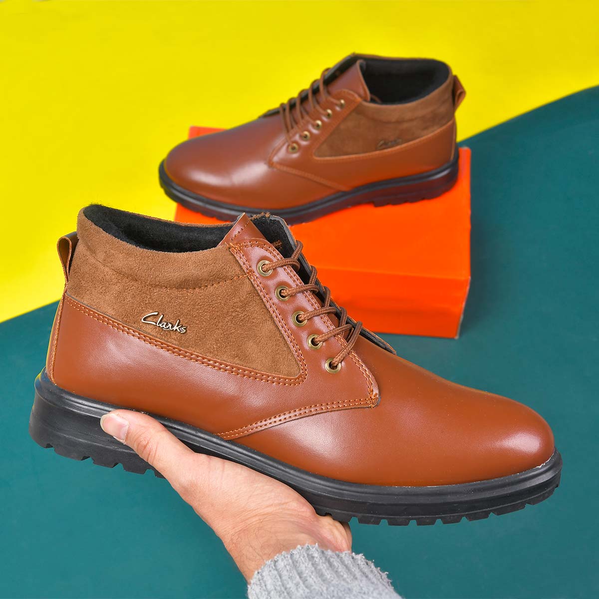 کفش ساقدار مردانه قهوه ای روشن مدل Bonshad