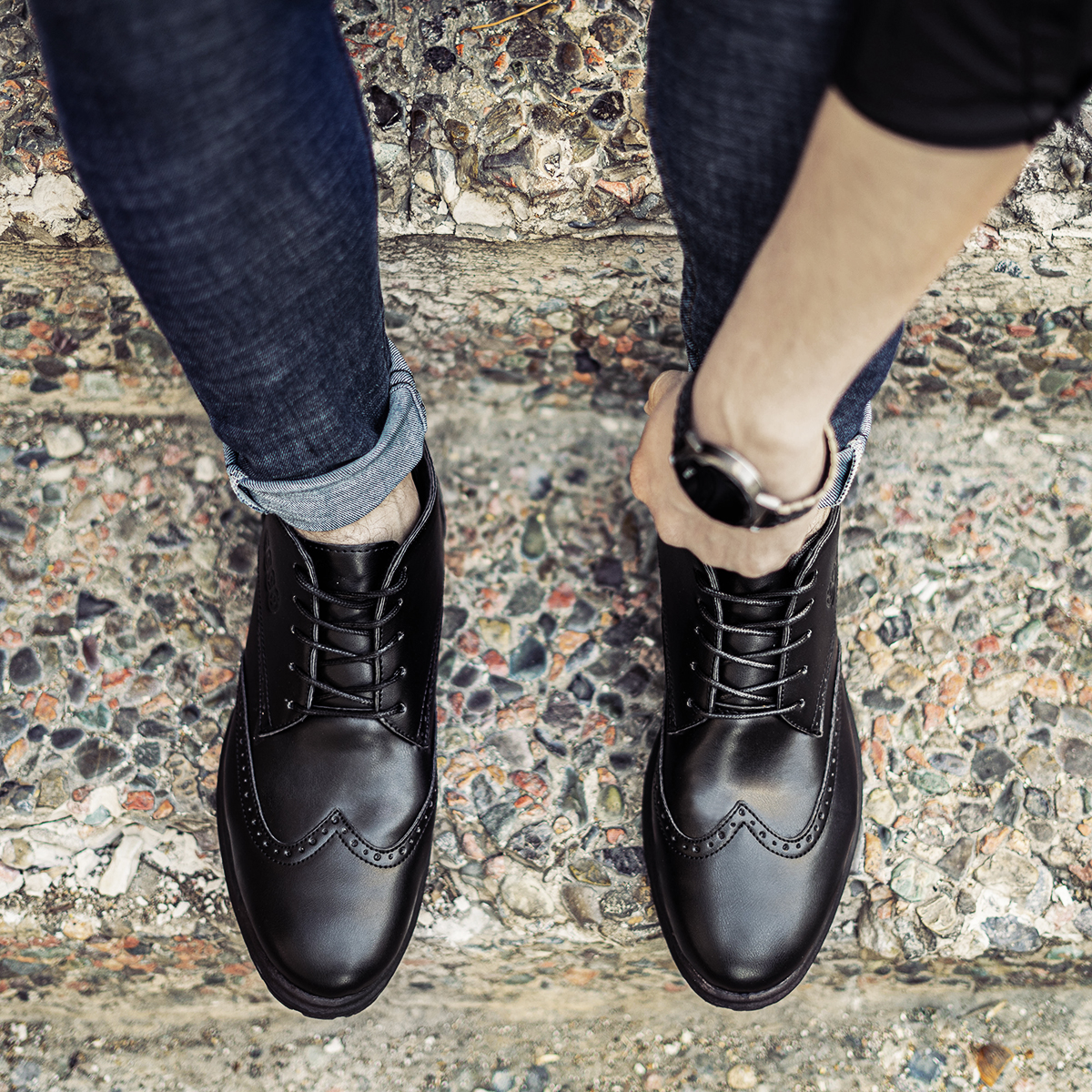 كفش ساقدارمشكي مردانه مدل Kayson