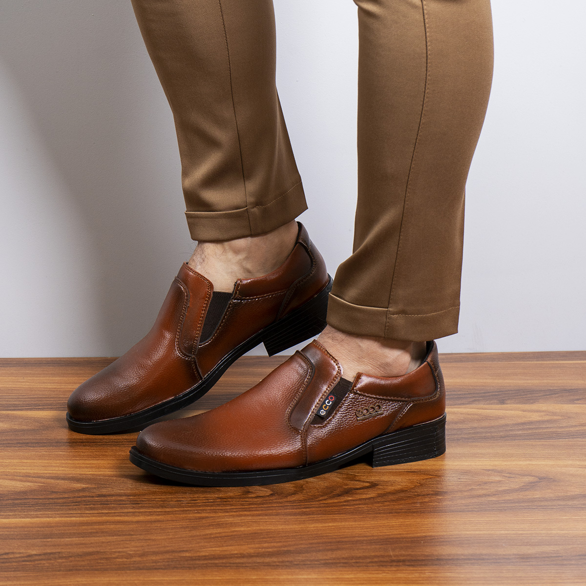 کفش ecco مردانه قهوه ای مدل Kelvin