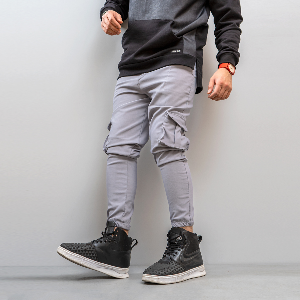 شلوار اسلش طوسی روشن مردانه مدل KOMBO