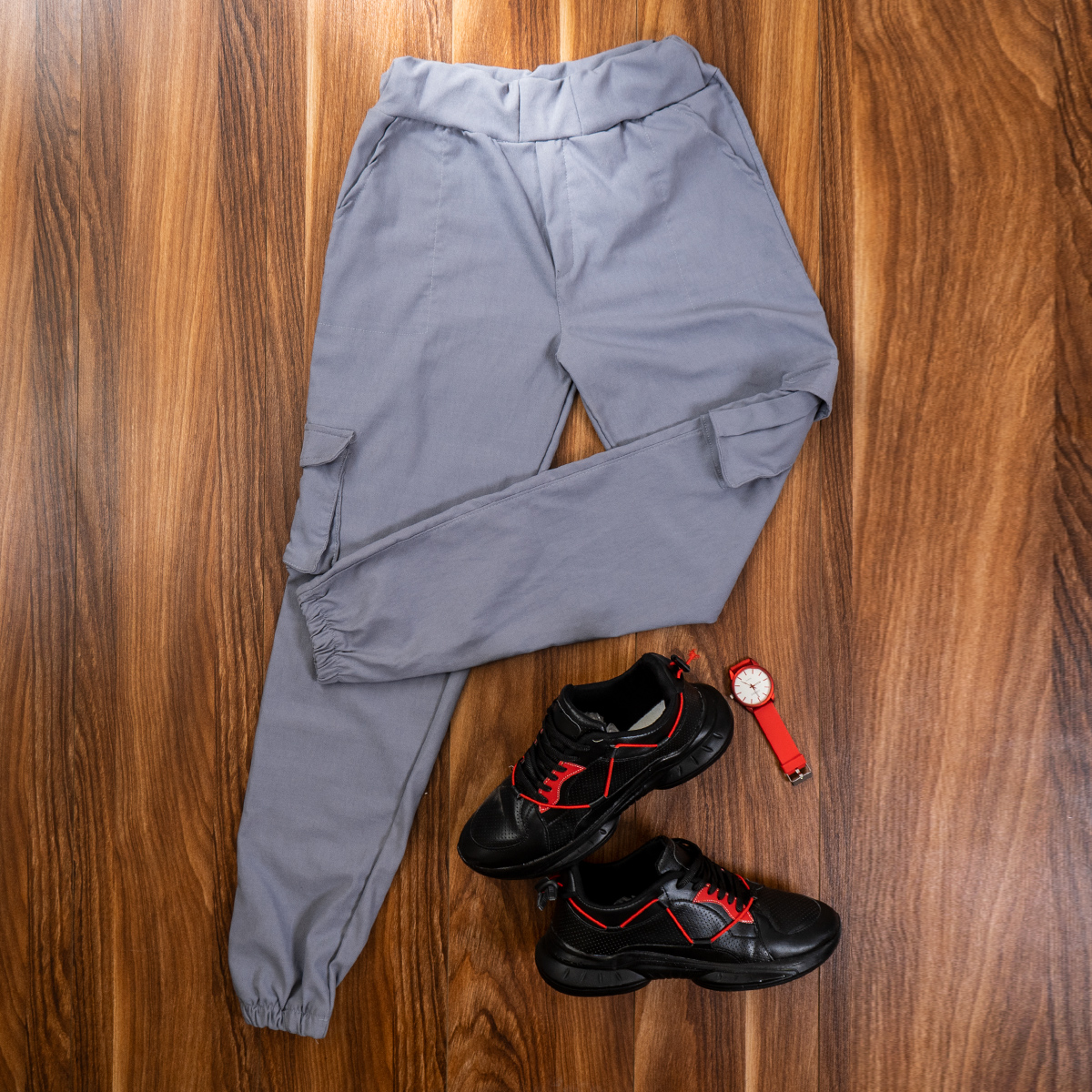 شلوار اسلش طوسی روشن مردانه مدل KOMBO