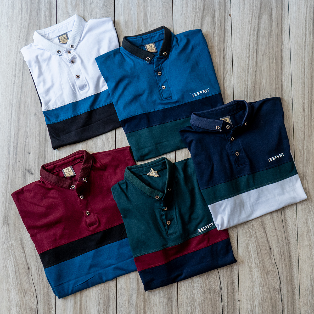 تیشرت Esprit مردانه مشکی زرشکی مدل Sonada