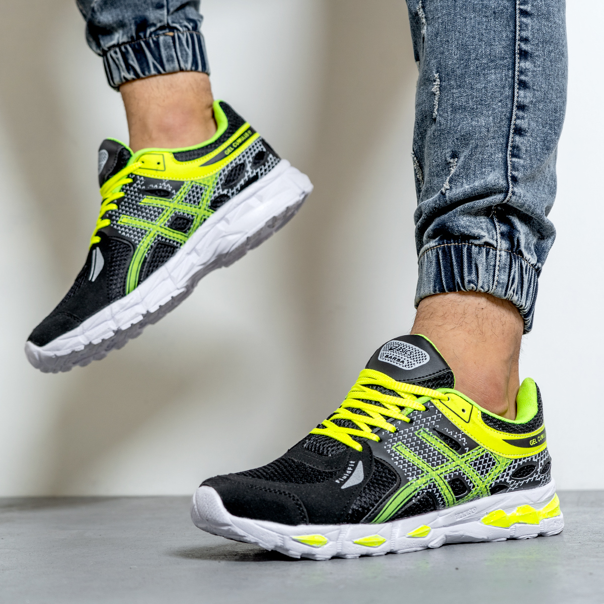 کفش ورزشی اسیکس مردانه مشکی سبز مدل kayano