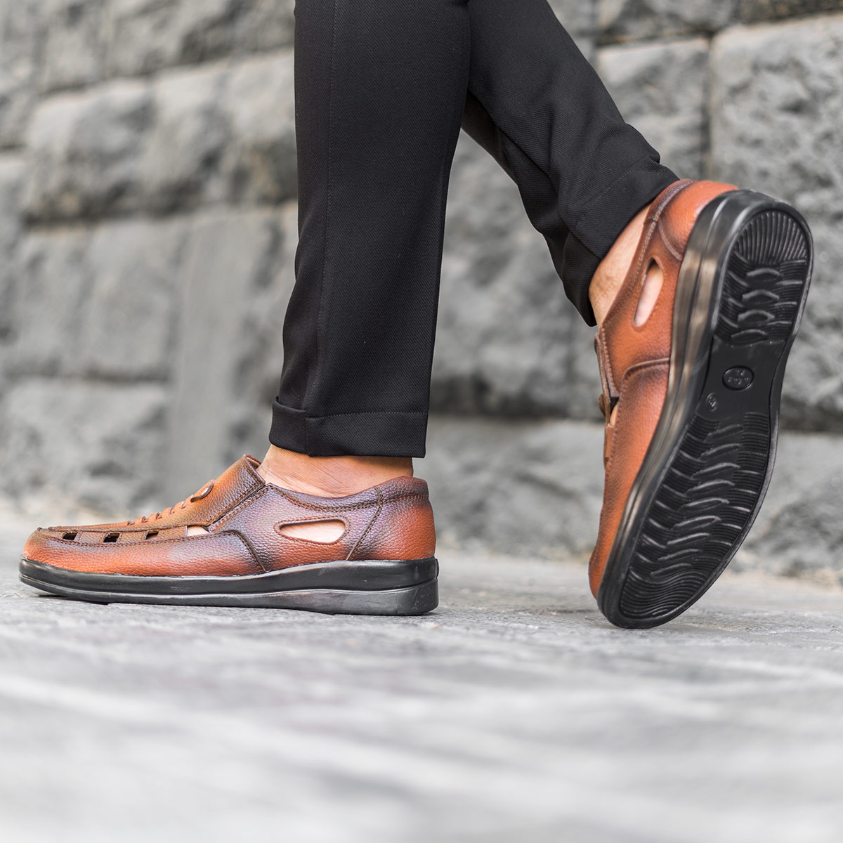 کفش تابستانه قهوه ای مردانه مدل Ropert