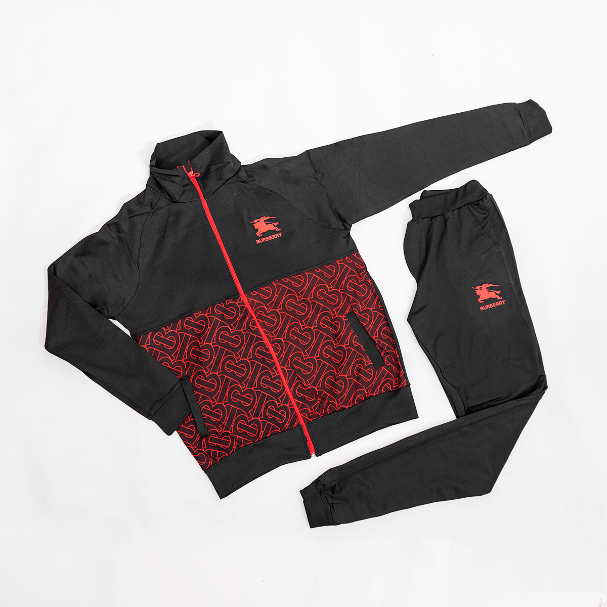 ست سوئیشرت شلوار BURBERRYمردانه مشکی قرمز مدل Arka