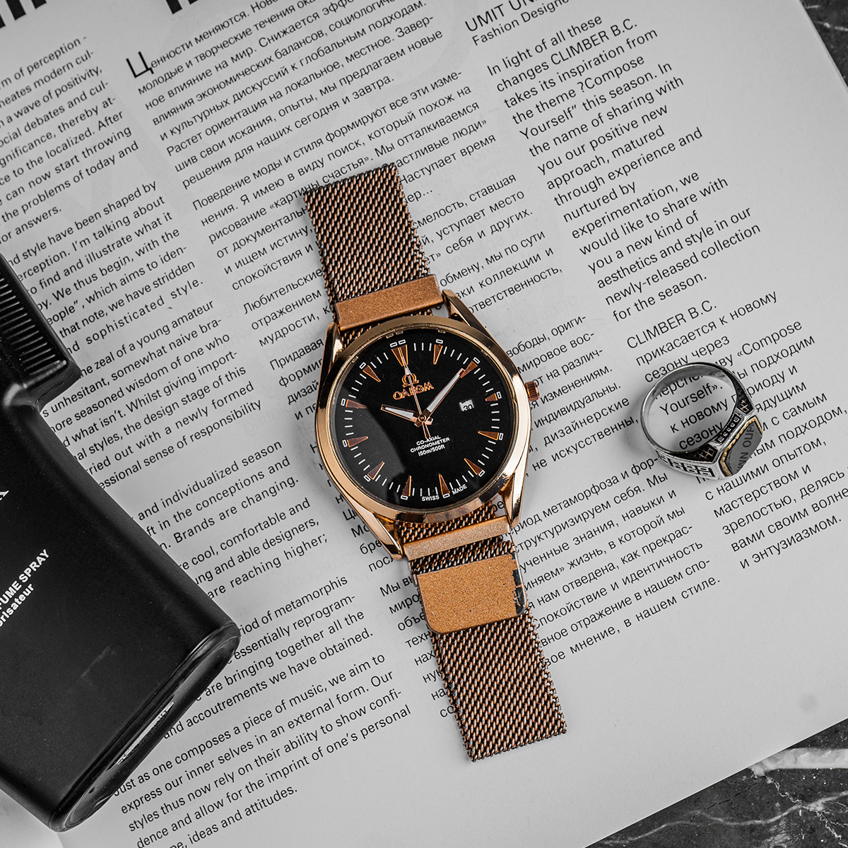 ساعت Omega رزگلد مدل Hiro