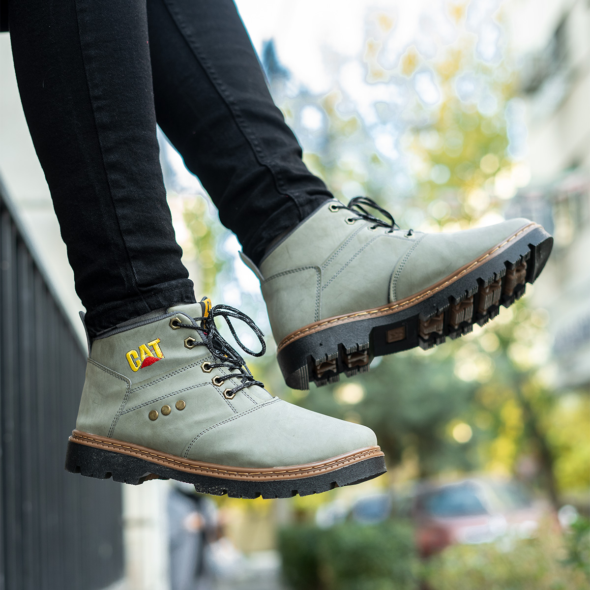 نیم بوت Catمردانه سبز مدل Scot