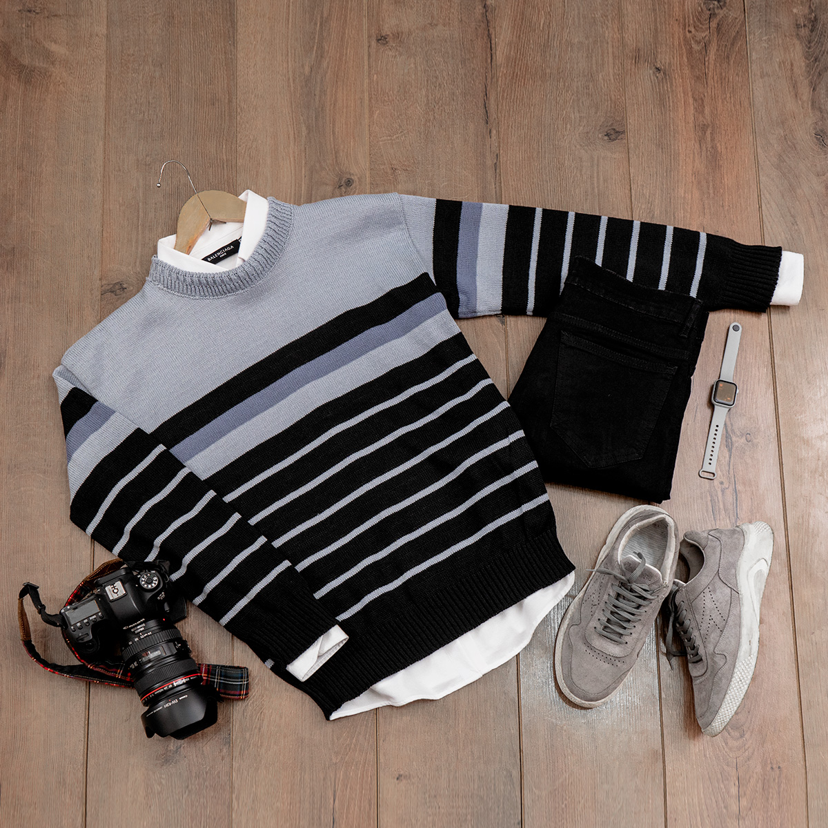 پلیور بافت مشکی طوسی مدلpoyan