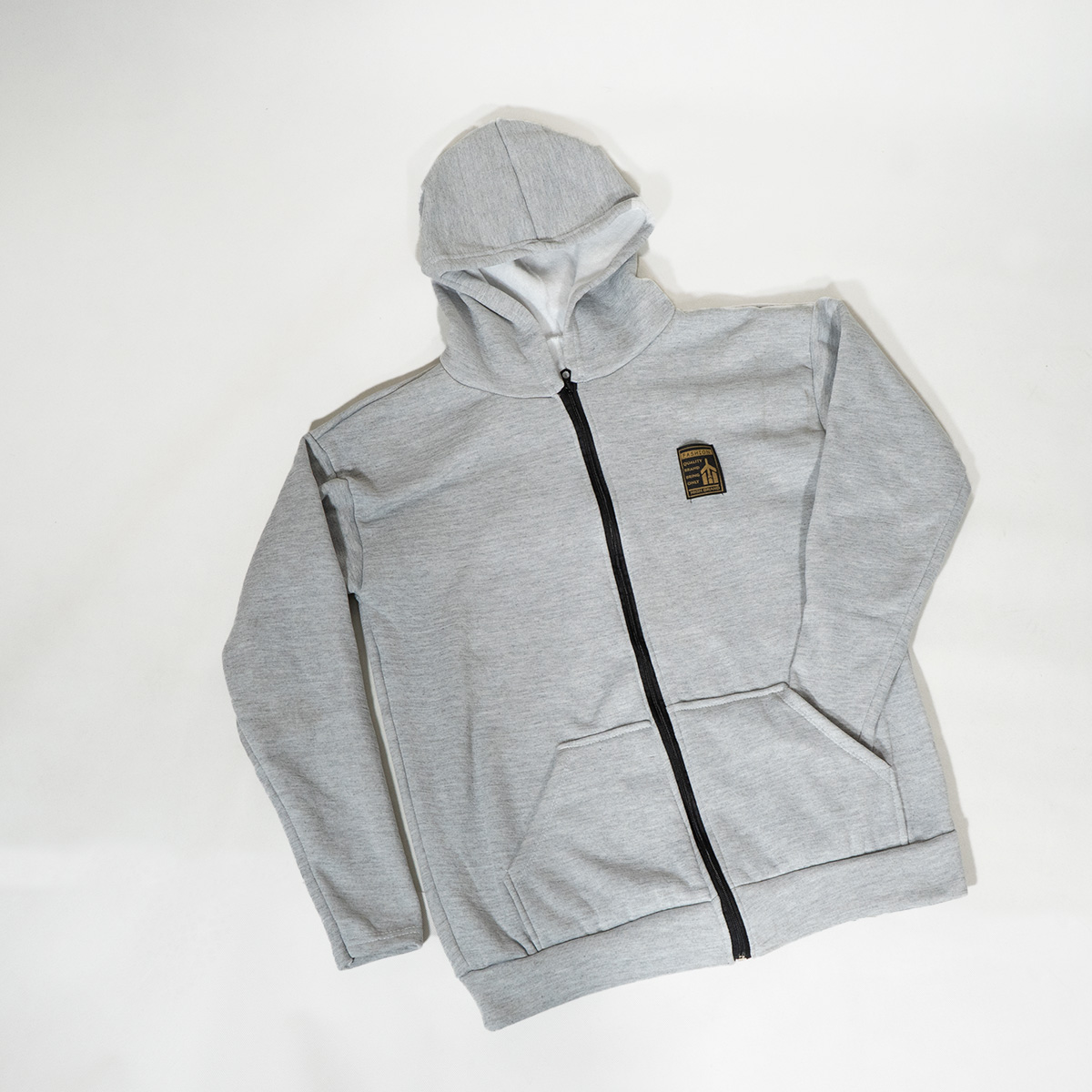 سوییشرت طوسی روشن زیپ دار مردانه مدلA2021