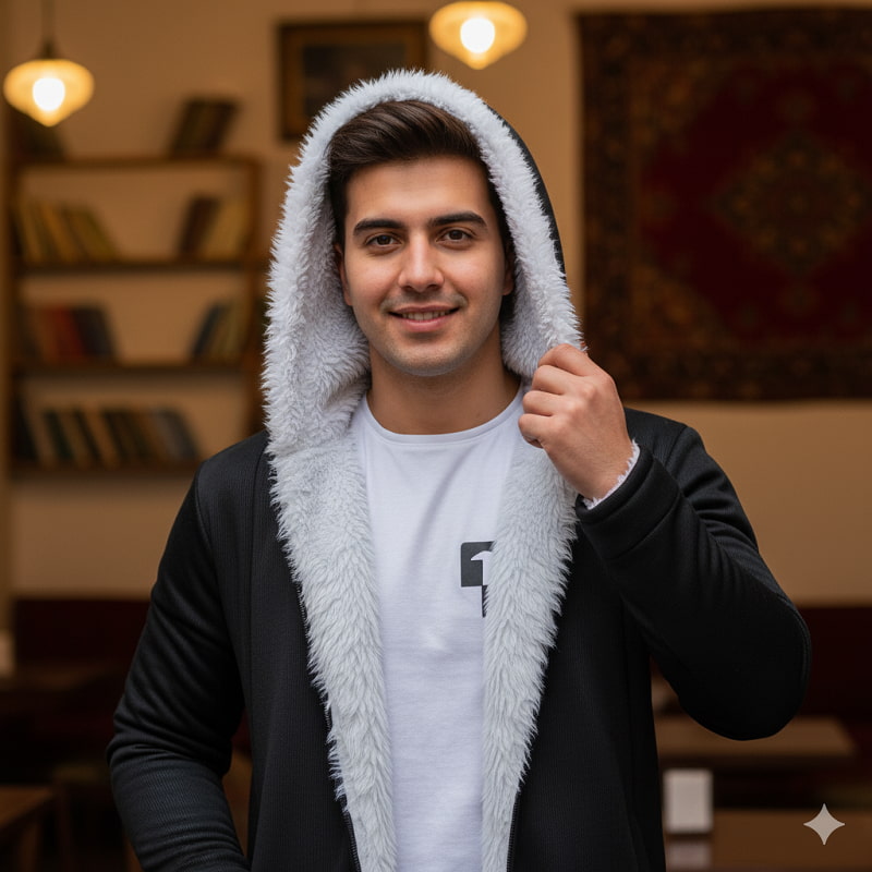 شنل خز سفید مردانه مدل venit