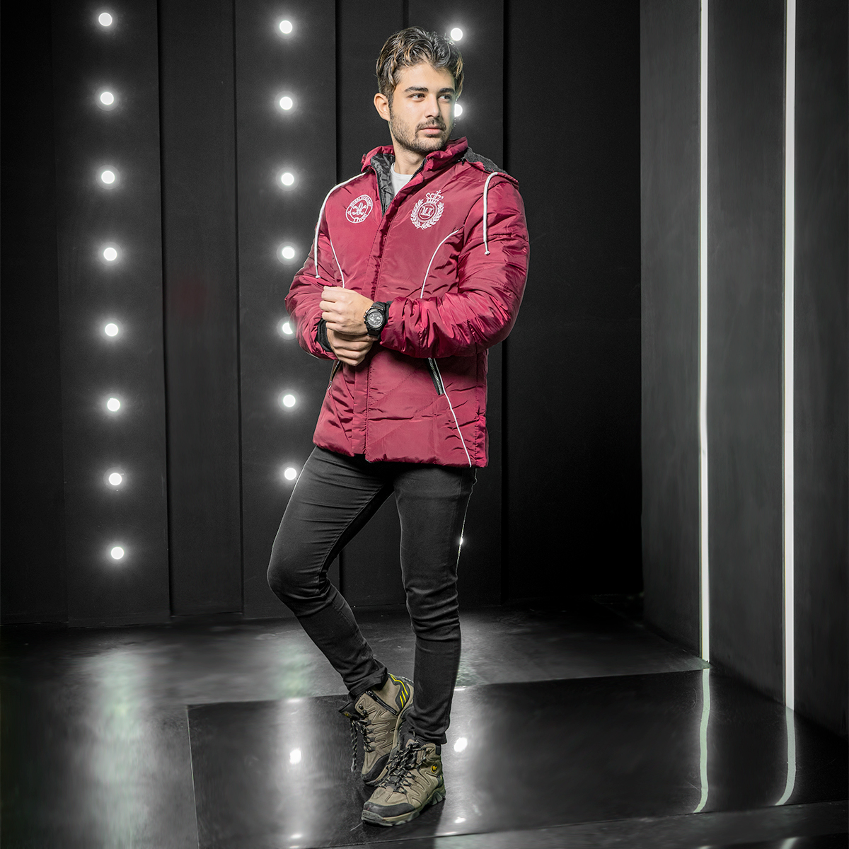 کاپشن مردانه قرمز مدل Parisha