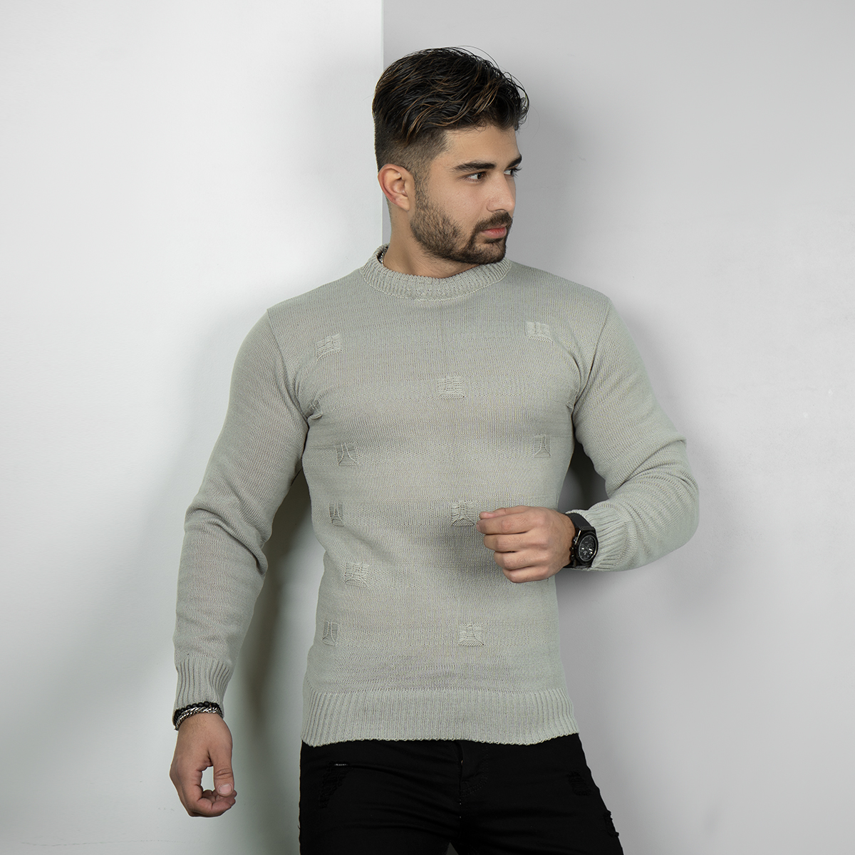 پلیور زاپ دارکرم مردانه مدلDeta