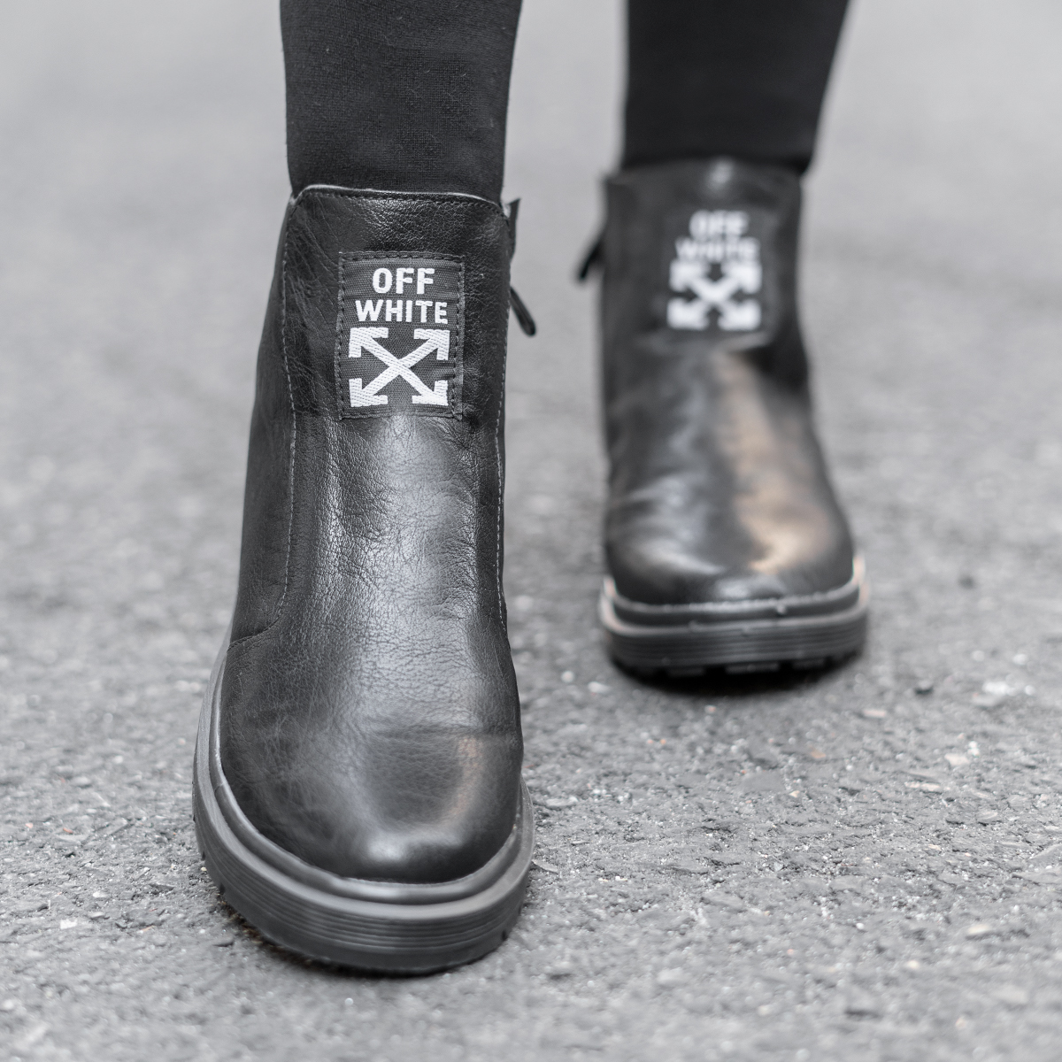 نیم بوت off white دخترانه مشکی مدل Nili