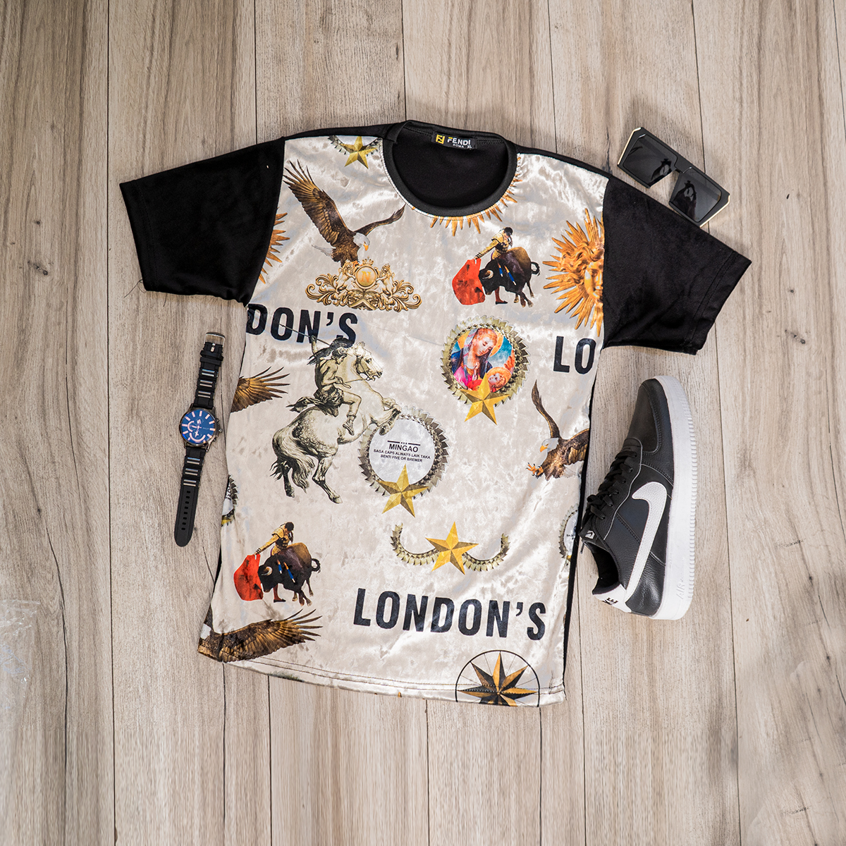 تیشرت مخملی مردانه مدل London