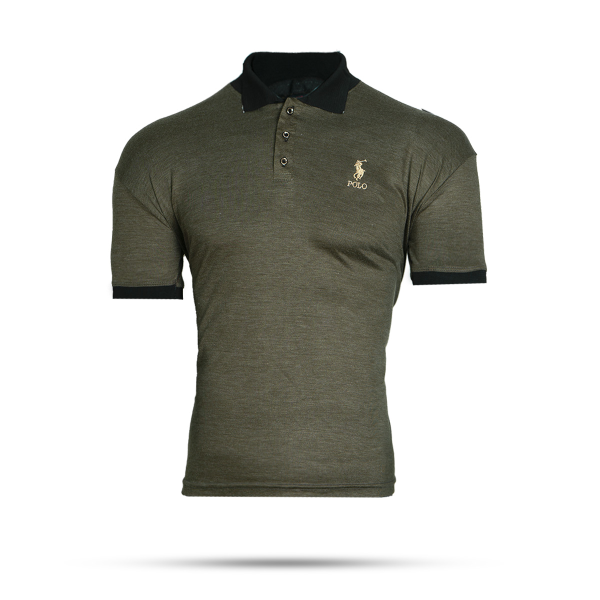 تیشرت مردانه ( مارک رندوم ) سبززیتونی مدل kapi