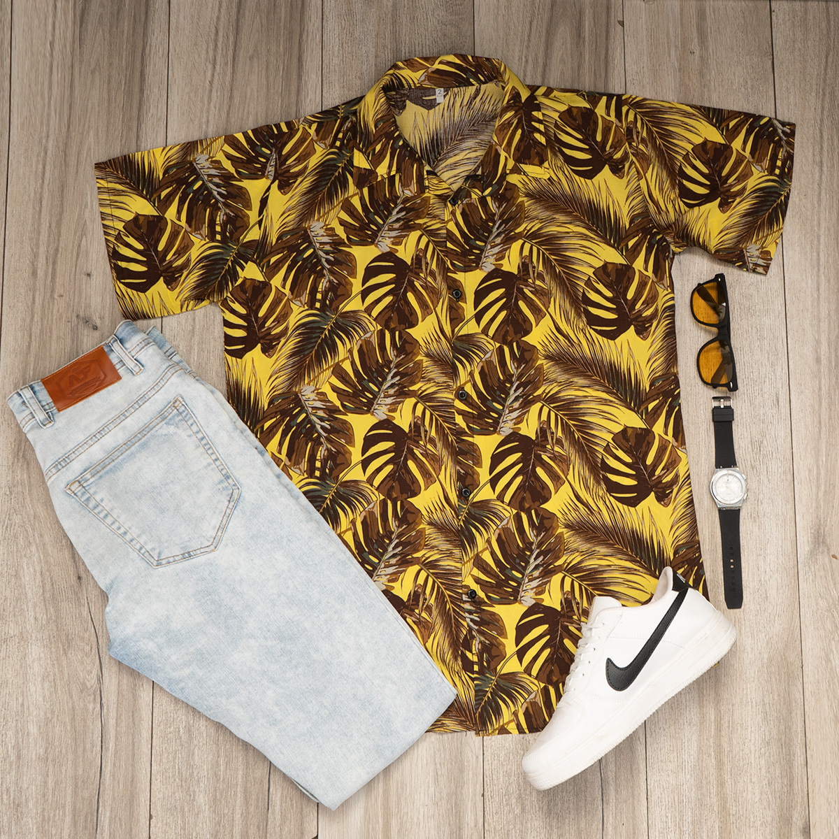 پیراهن هاوایی مردانه مدل Elaro