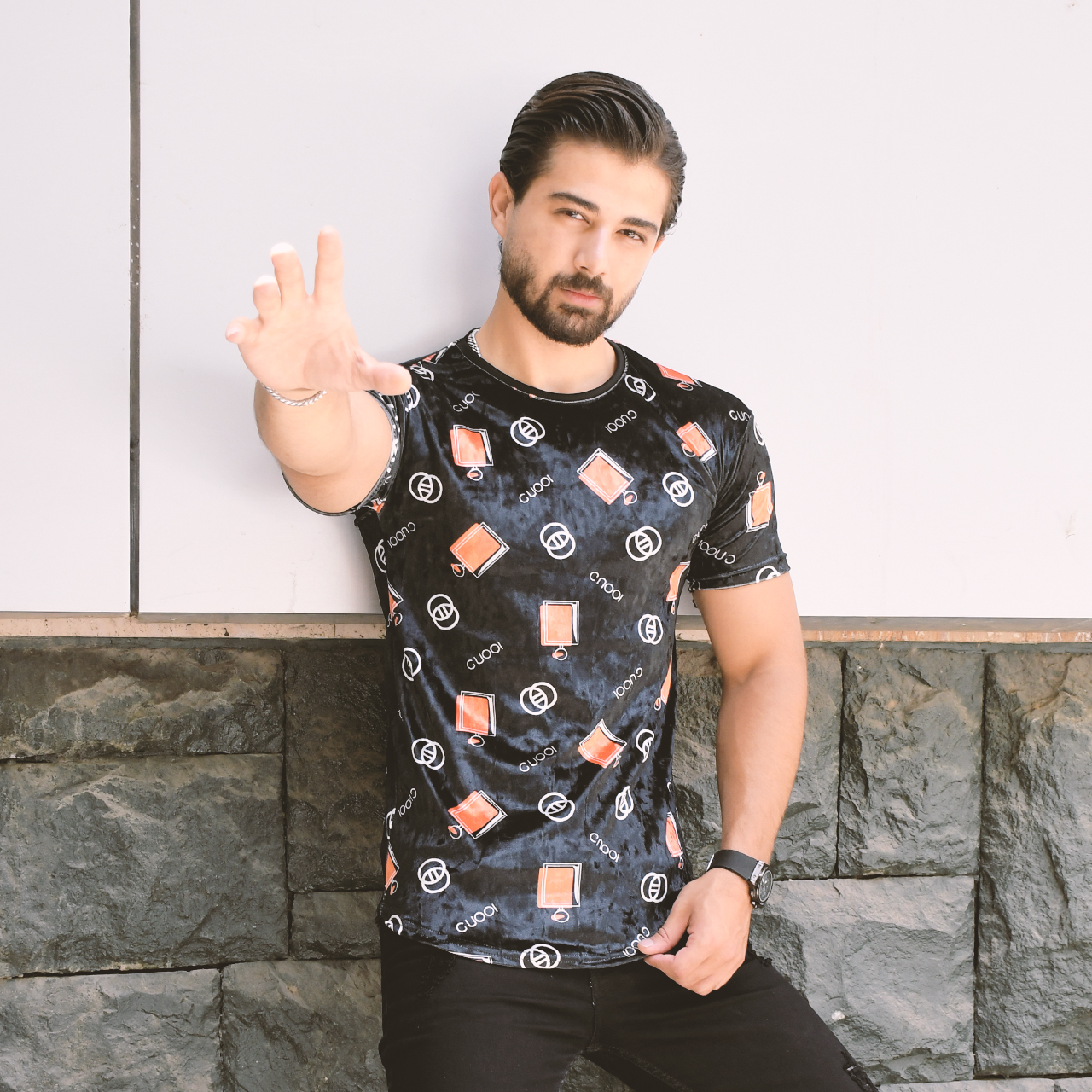 تیشرت مخمل Gucci مردانه مدل X22