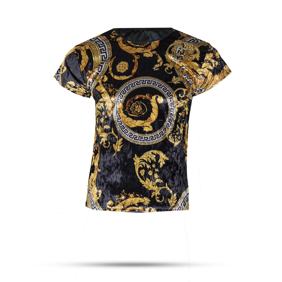 تیشرت مخمل مشکی طلایی ورساچه مردانه مدل 66