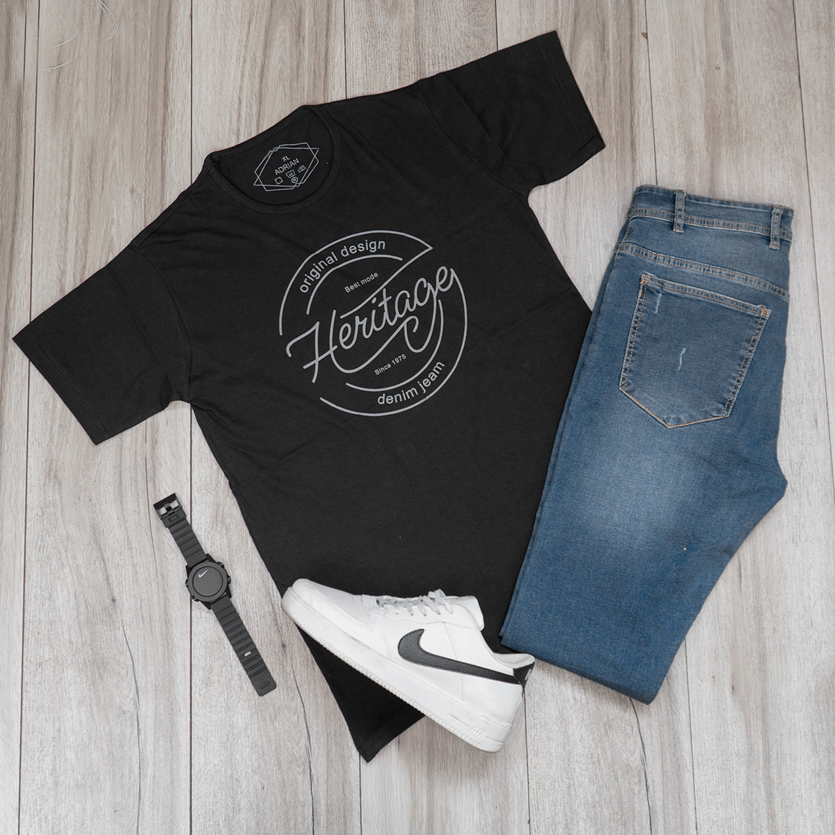 تیشرت مردانه(T) مشکی مدل best mode