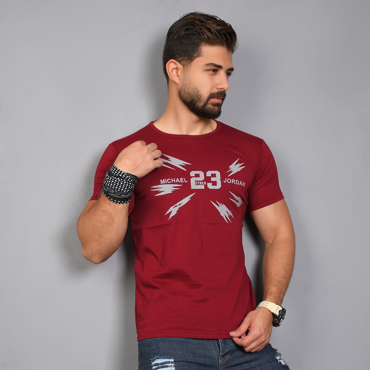 تیشرت مردانه (T) قرمز مدل 23