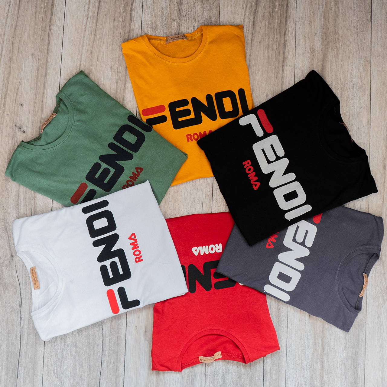 تیشرت فندی سبز مردانه مدل Roma