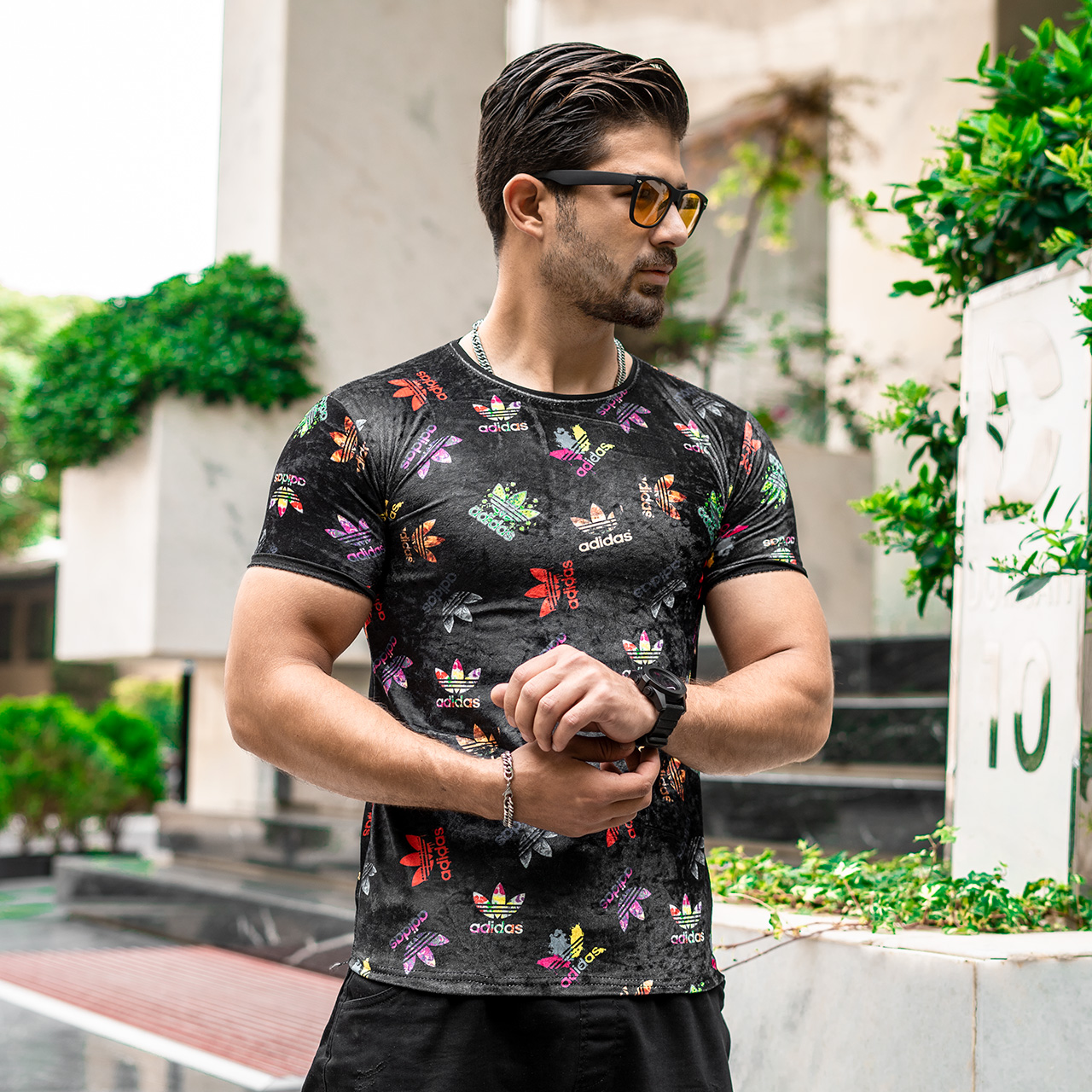تیشرت مخمل مردانه طرح آدیداس مدل arip