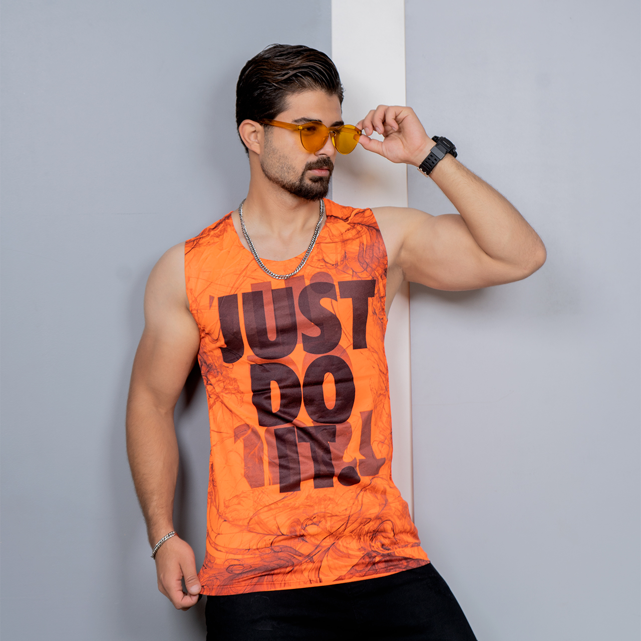 رکابی (T)مردانه نارنجی مدل JDI