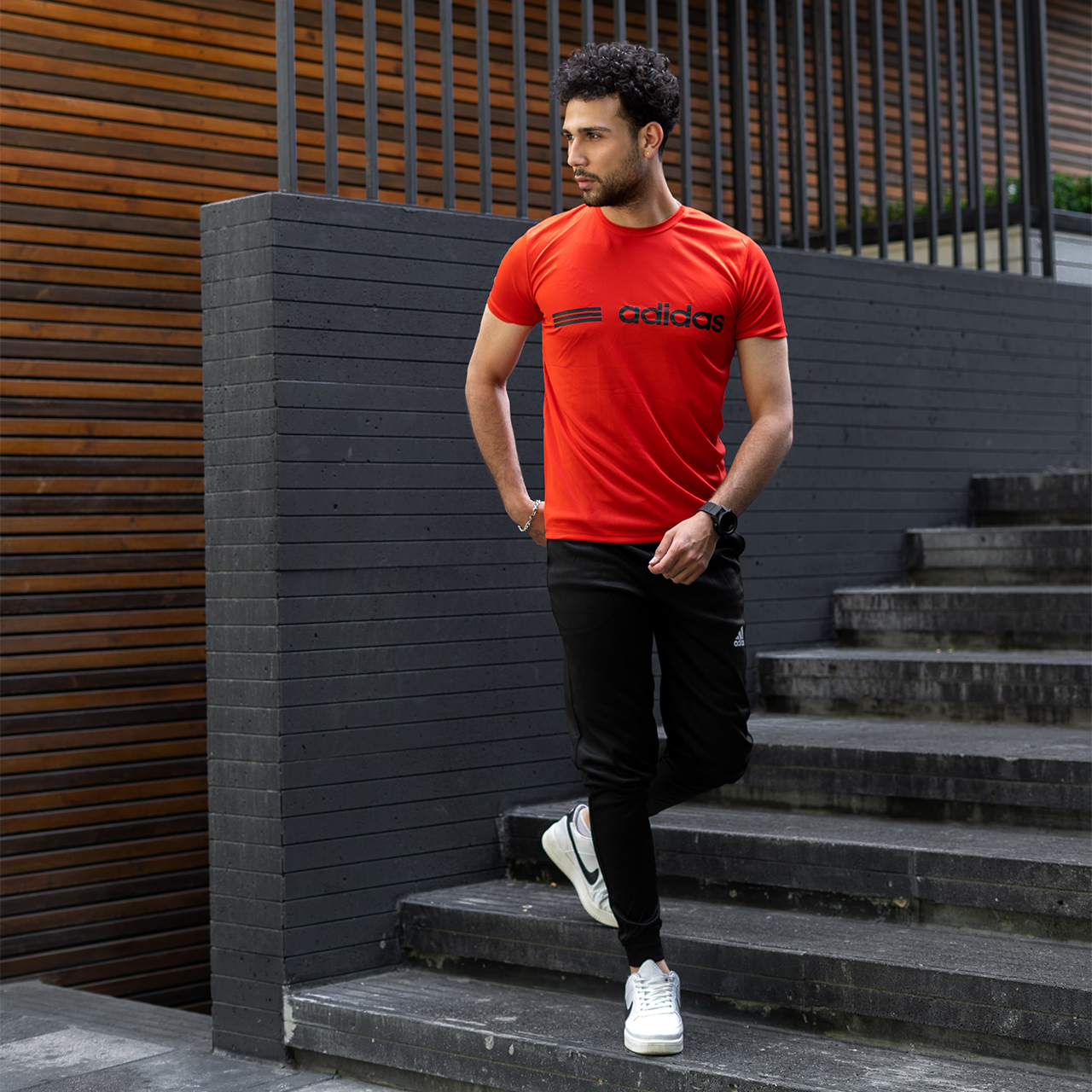ست تیشرت شلوار Adidas قرمز مردانه مدل Ramin