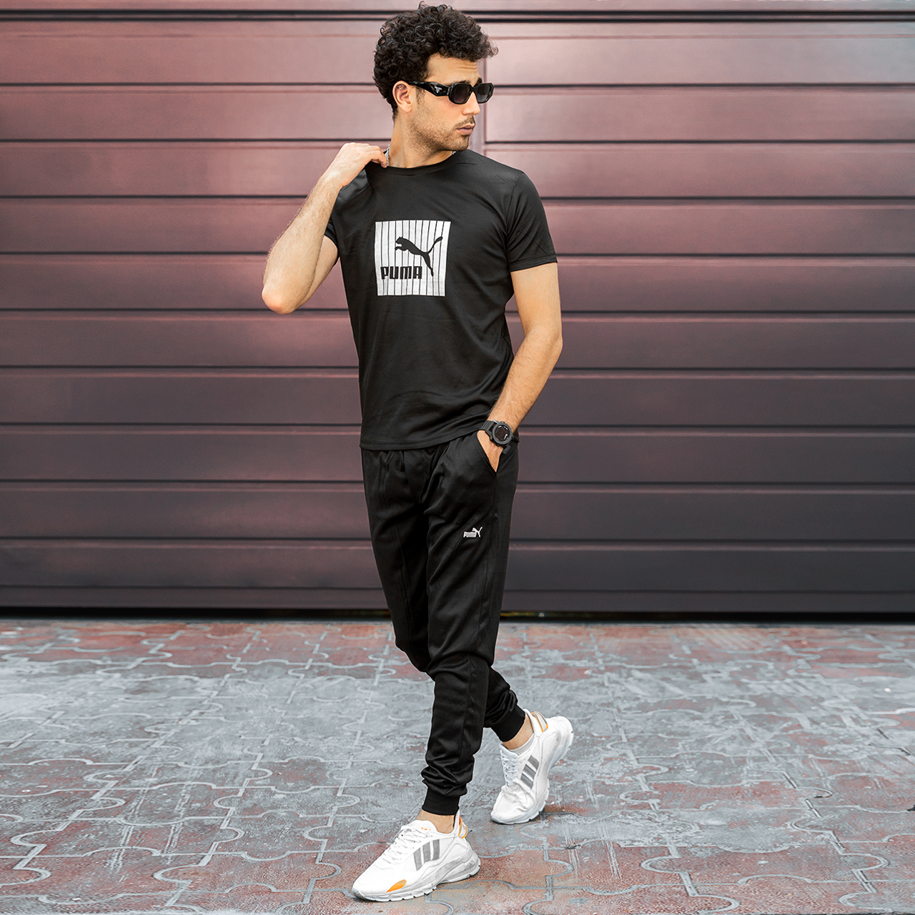 ست تیشرت شلوار Puma مردانه مشکی مدل Zarad