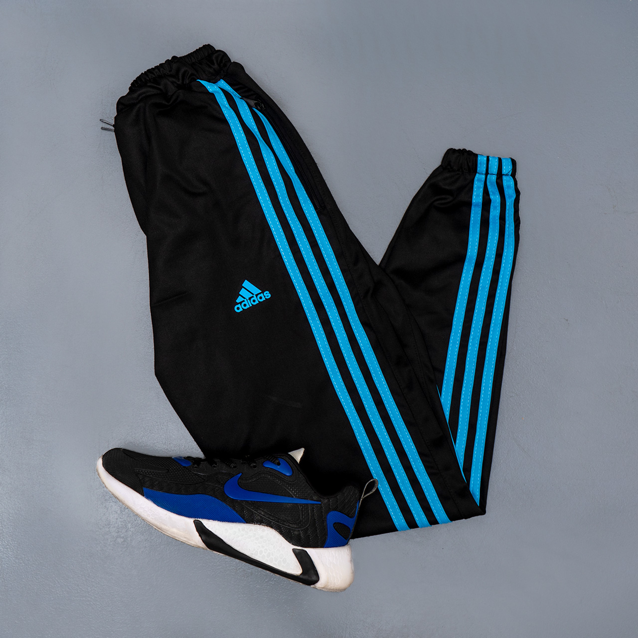 شلوار اسلش سه خط آبی مردانه مدلn50