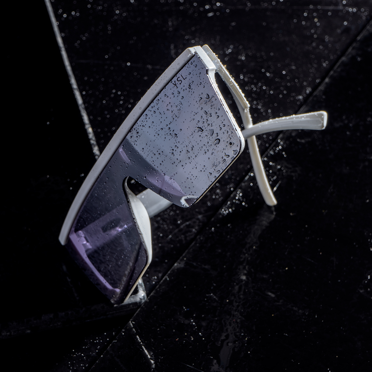 عینک آفتابی آینه ای سفید مدل ysl