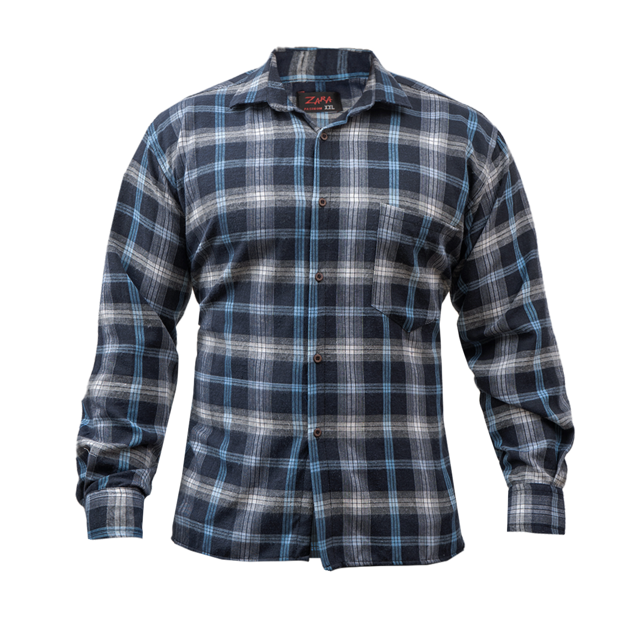 پیراهن مردانه چهارخونه آبی مدل BEHRAD