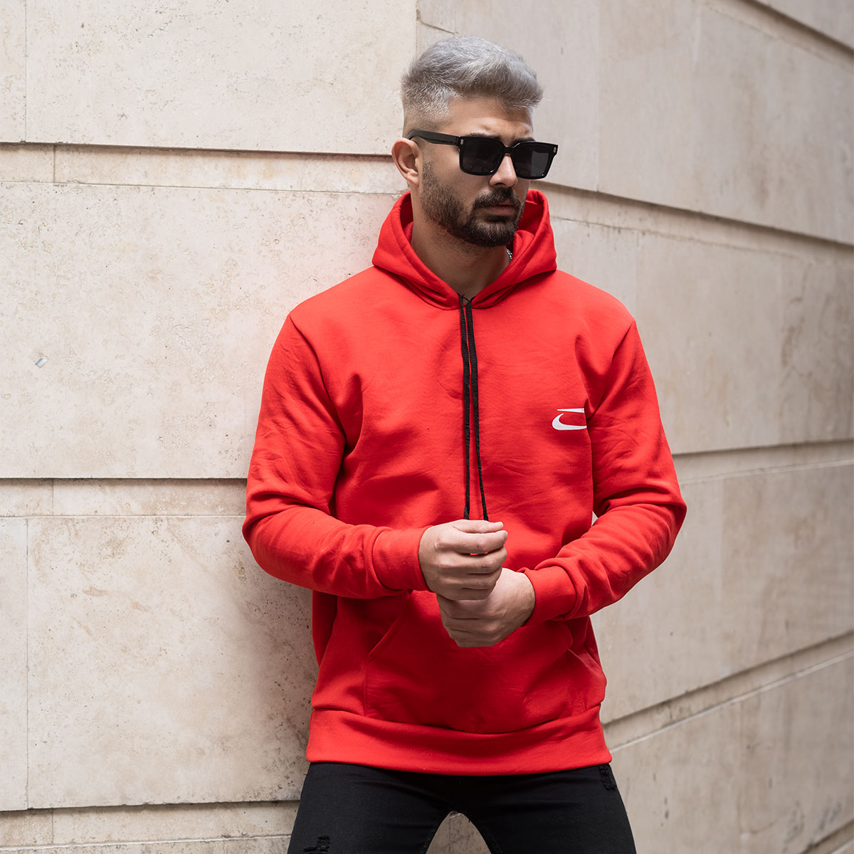 هودی مردانه نایک قرمز مدل Zanko