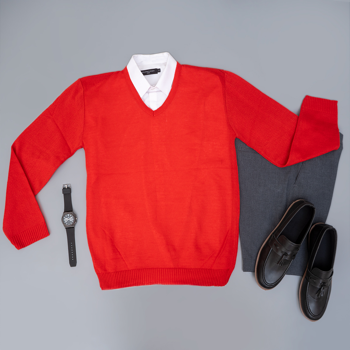 پلیوربافت یقه هفت قرمز مردانه مدل sorosh