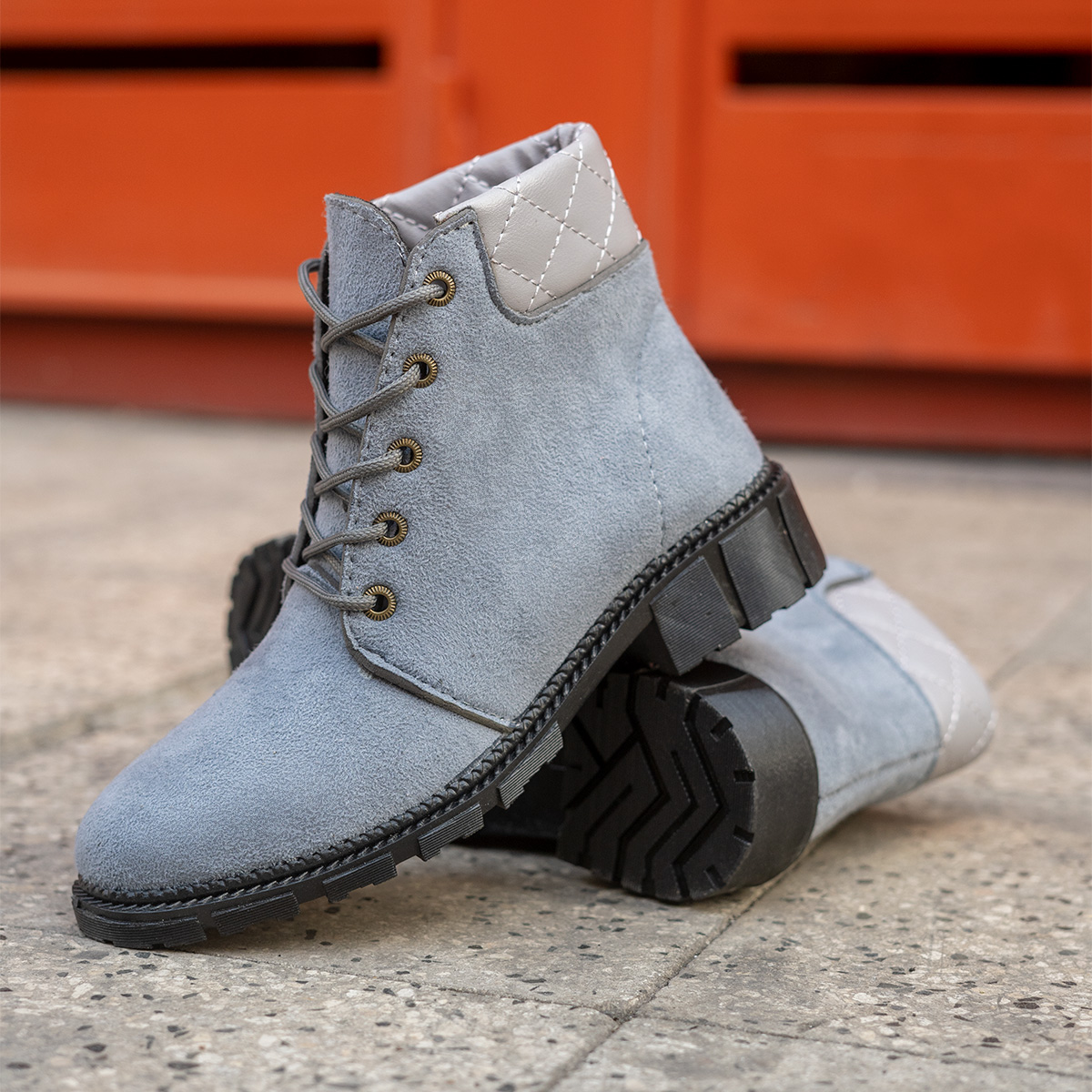 نیم بوت دخترانه طوسی مدل Atena