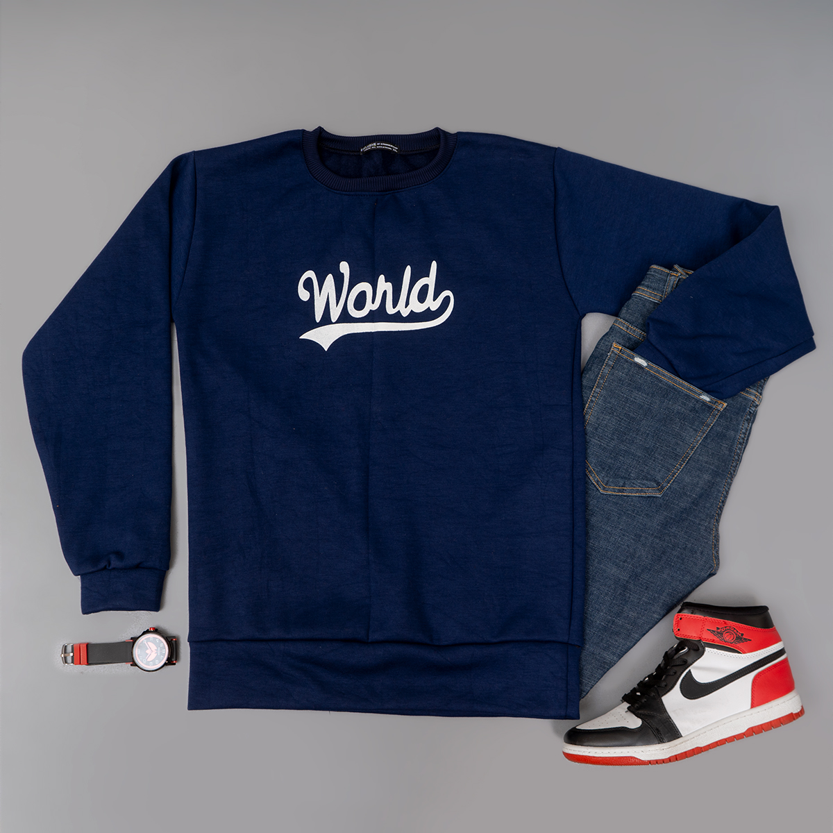 دورس مردانه سرمه ای مدل World