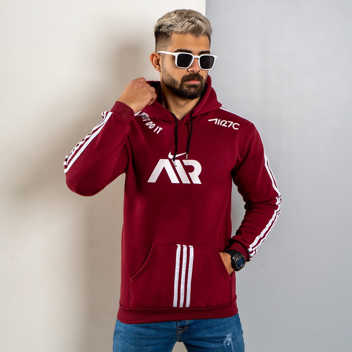 هودی NikeAir زرشکی مردانه مدلHaman