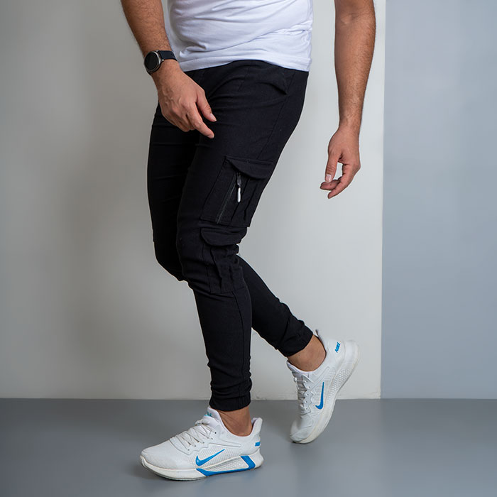 شلوار اسلش مردانه مشکی مدل Alima