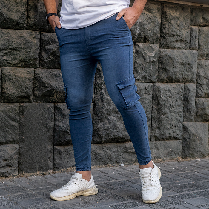 شلوار اسلش مردانه آبی مدل ROTAN