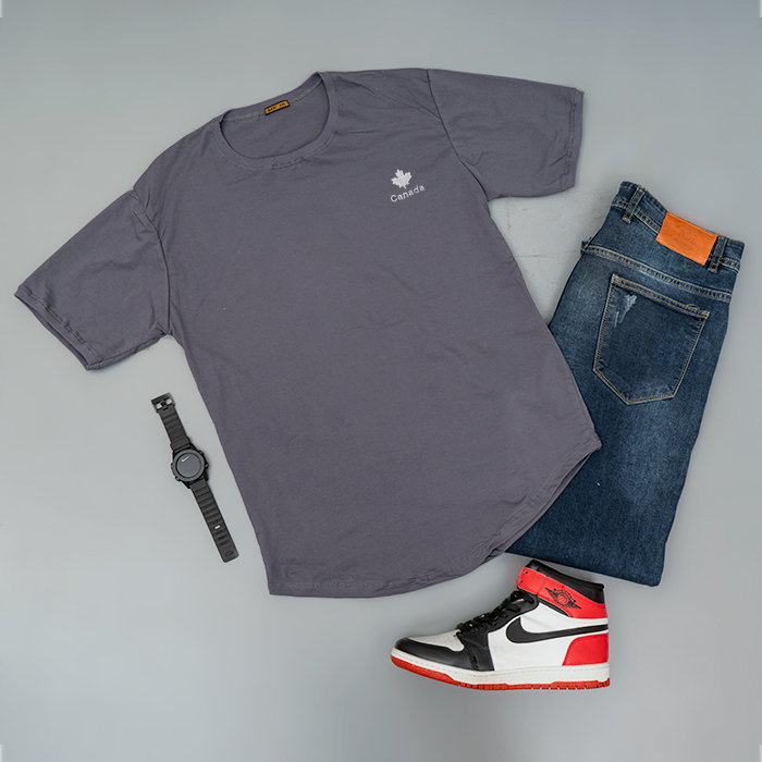 تیشرت مردانه طوسی مدل Canada