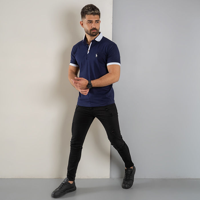 تیشرت مردانه سرمه ای مدل Polo90