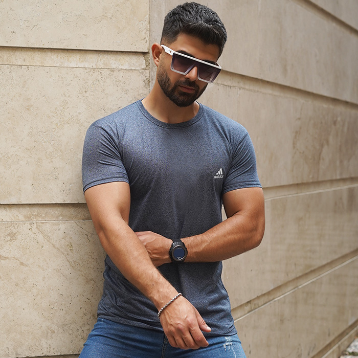 تیشرت آبی مردانه طرح ADIDAS مدل TIAN