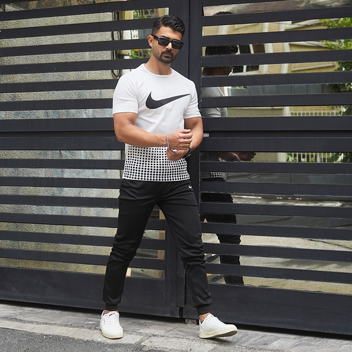 ست تیشرت شلوار Nike مردانه سفید مدل Hesam