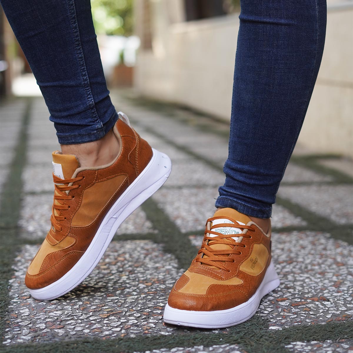 کفش Fendi مردانه عسلی مدل Aragon